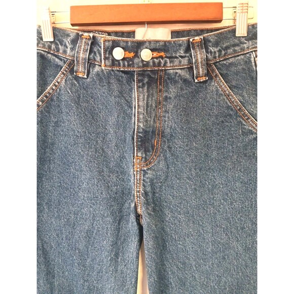 Revice Denim Baja Cargo Jeans Wide Leg Dark Wash American Flag Women's Sz 28 - Picture 2 of 13